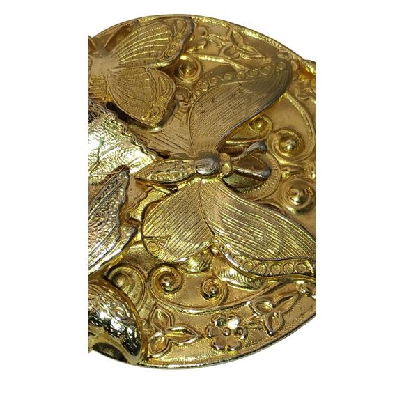Rare Vtg Mimi Nature Butterfly, Bees, Hummingbird Statement Belt Buckle 80\